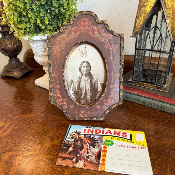 Vintage Other - Vintage Framed Sitting Bull & Post Cards